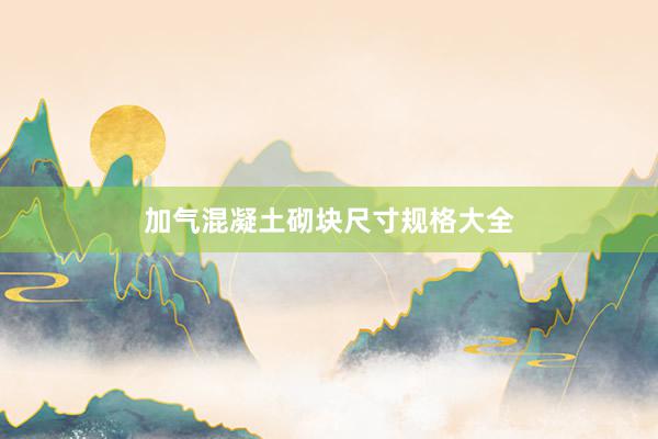 加气混凝土砌块尺寸规格大全